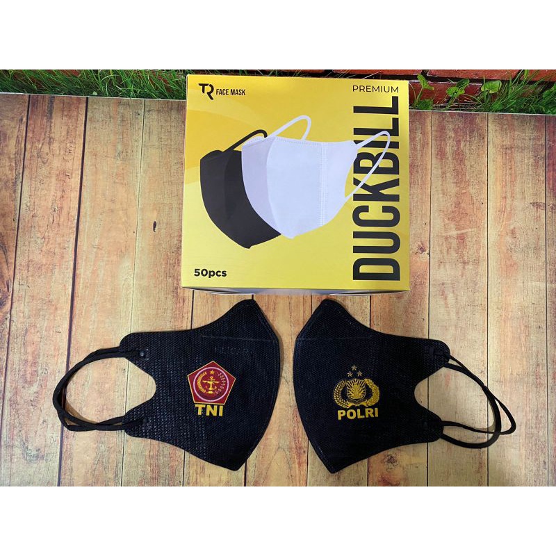 Masker Duckbill TNI POLRI Premium isi 50 pcs