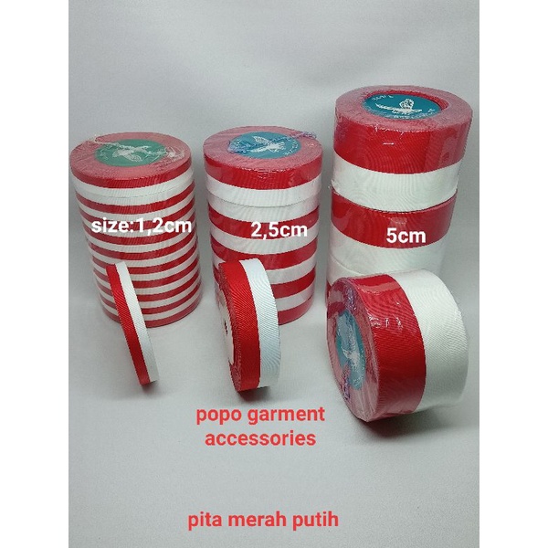 pita merah putih 2inchi ( 5cm ) -/+ 25yard