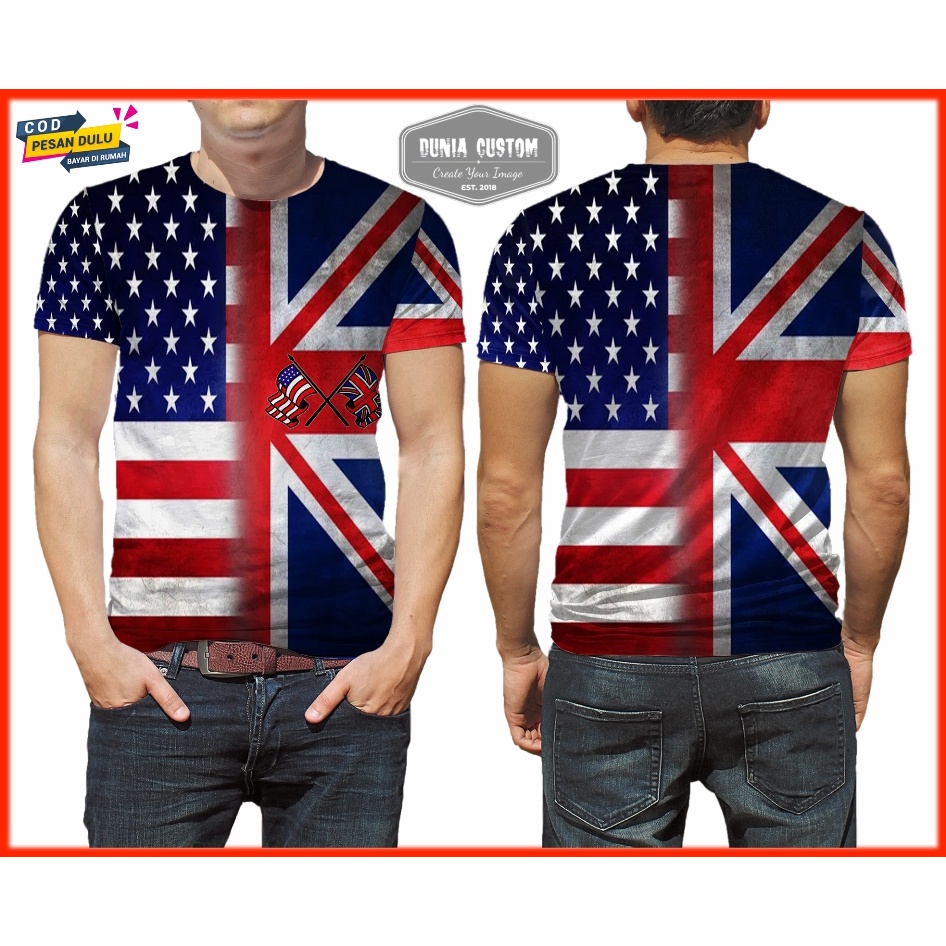 Kaos Pria Bendera Inggris Fullprint