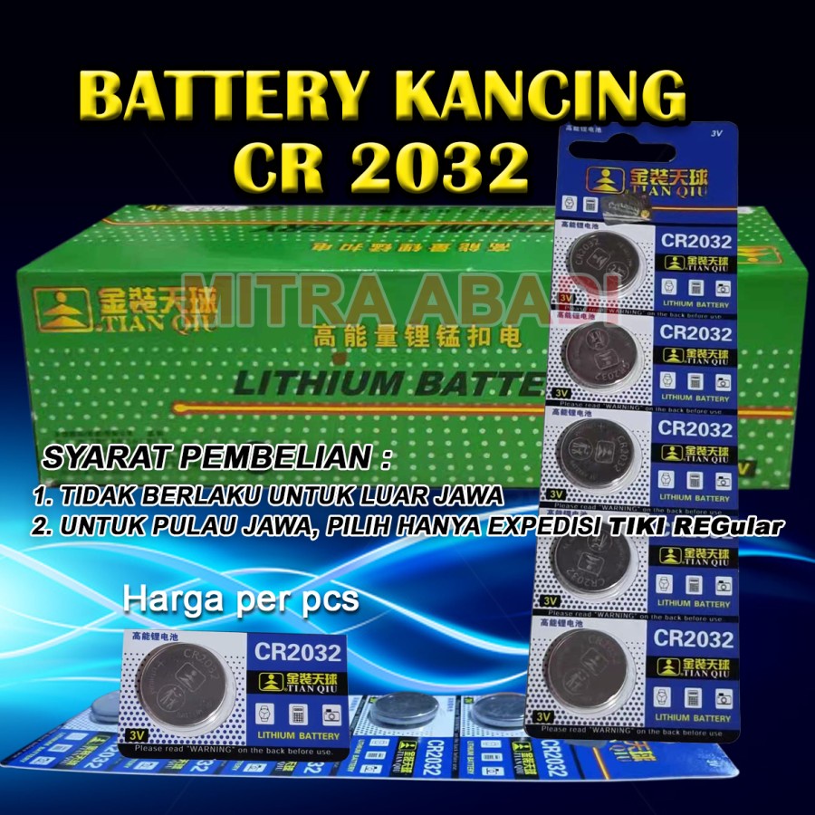 Batre Kancing CR2032 / Holder Kotak Baterai DC 3V