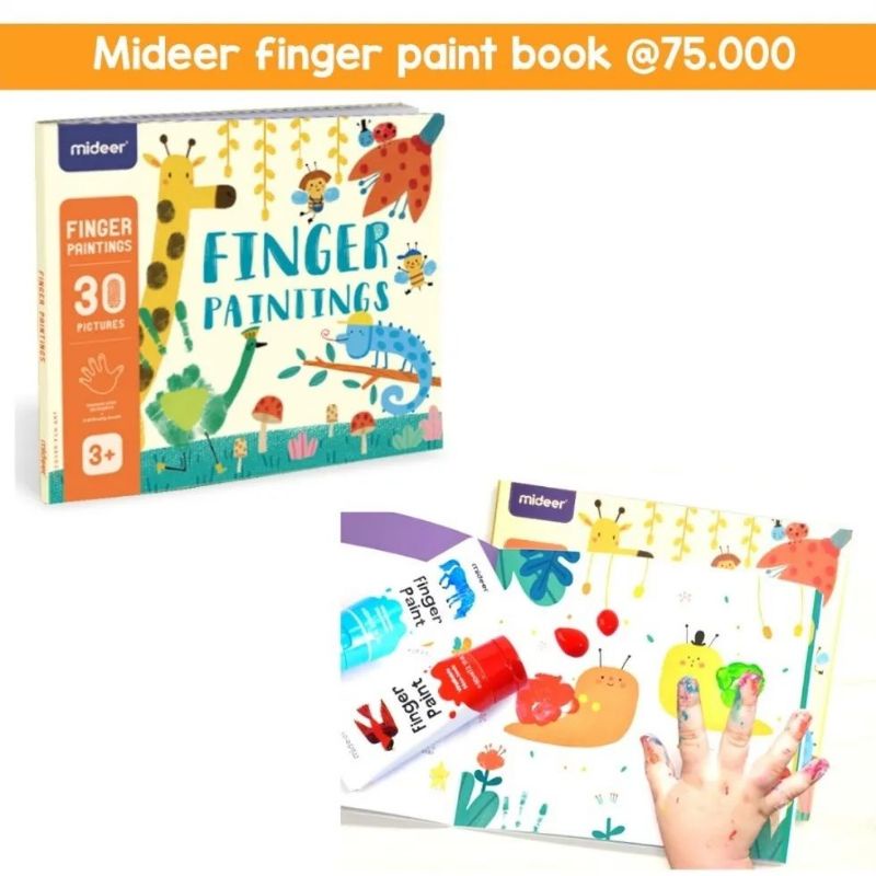 

mideer finger paint art book buku mewarna menggambar dengan jari