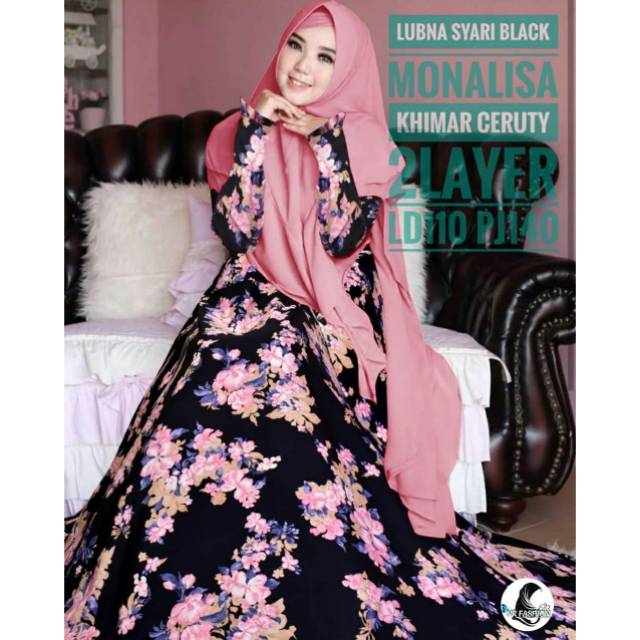 SET SYARI GAMIS LUBNA BLACK