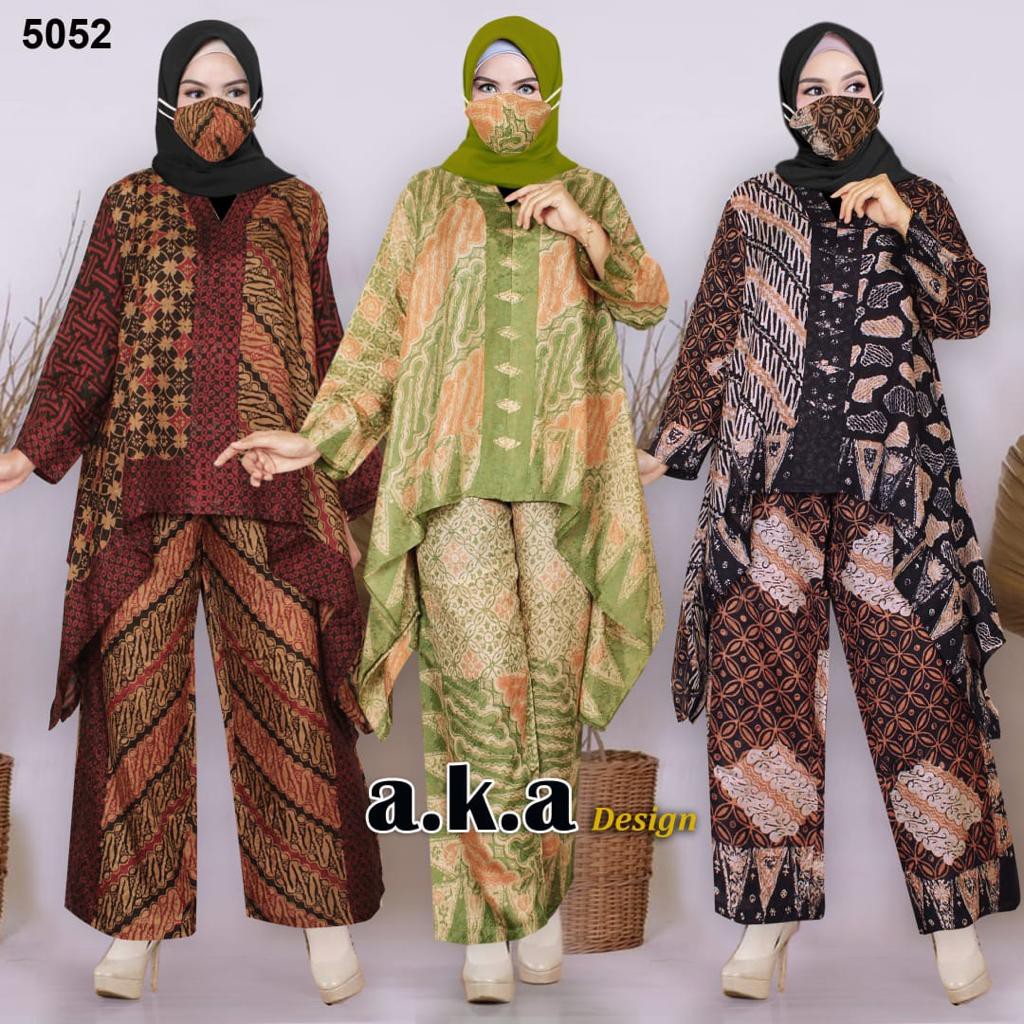 Stelan celana batik viscose premium/seni sutra resleting depan