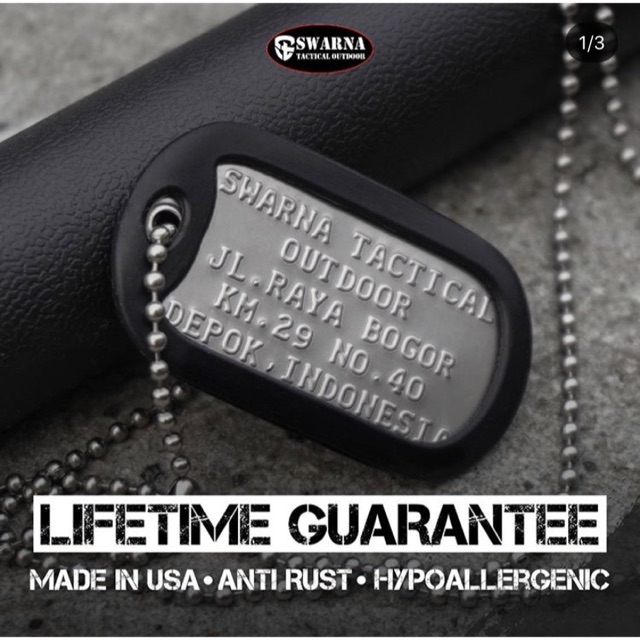 Grosir (SSC) Dog Tag - Kalung Militer - Kalung Identitas Custom Premium Termurah