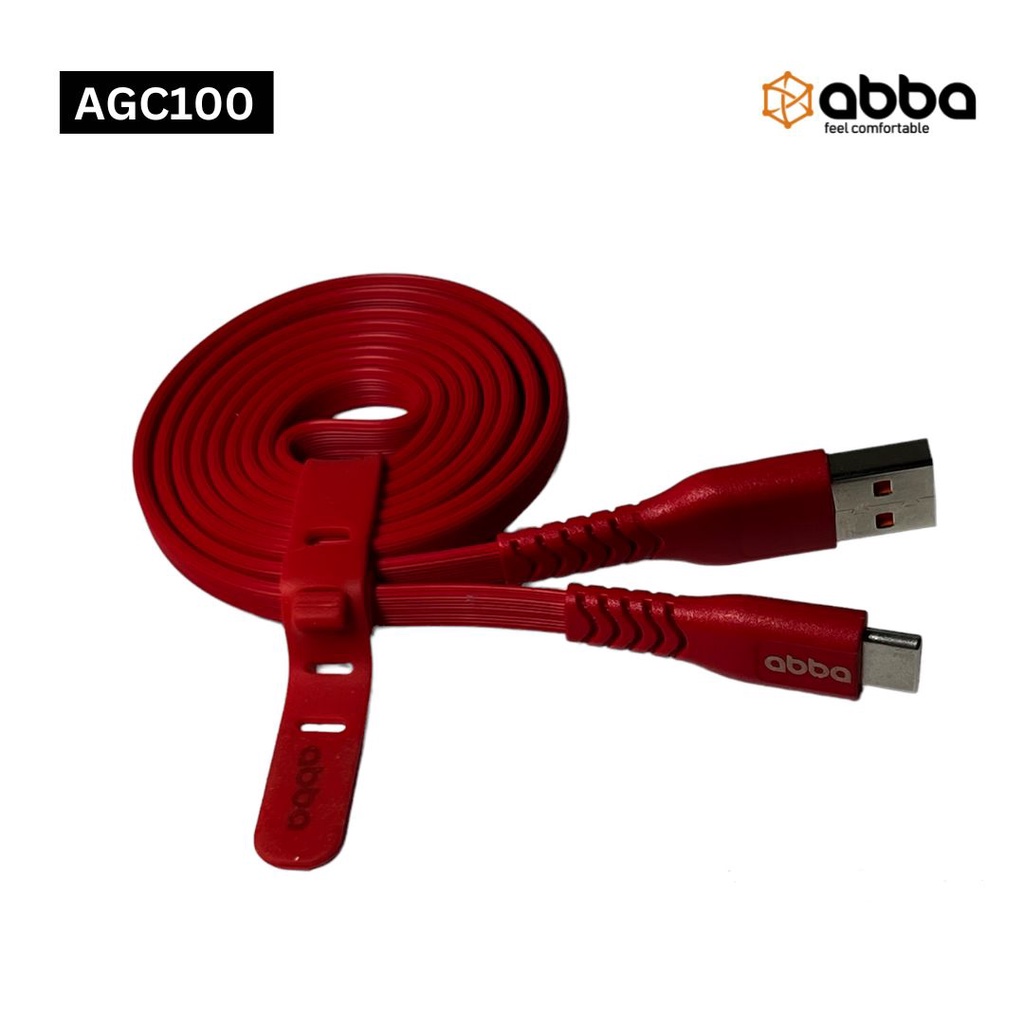 ABBA AGC100-KABEL DATA ABBA AGC100 TYPE-C 3.0 AMPERE 100CM FAST CHARGING DATA CABLE COLORFUL