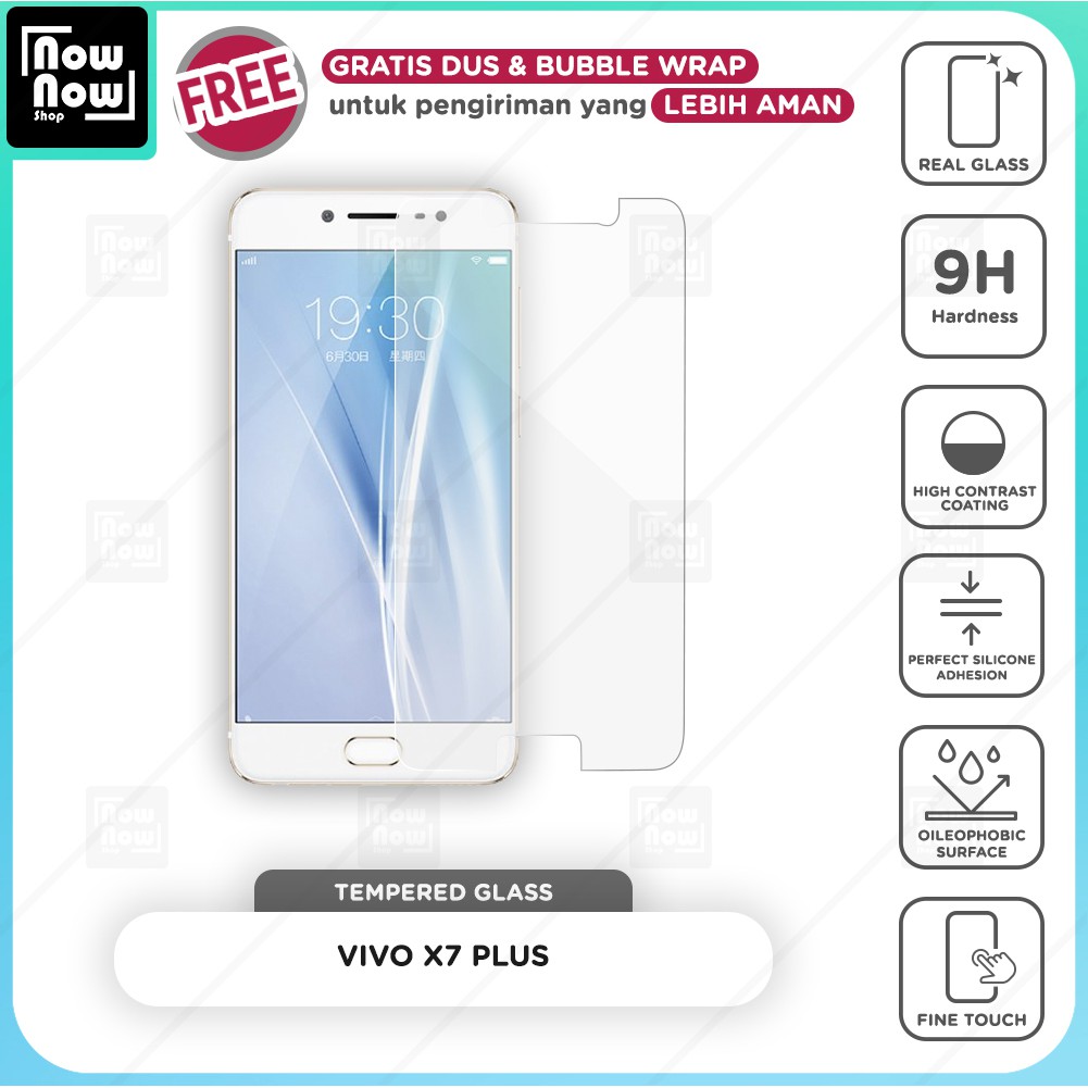 Tempered Glass Anti Gores Vivo X7 Plus Screen Guard Protector 9H Kaca Temperglass