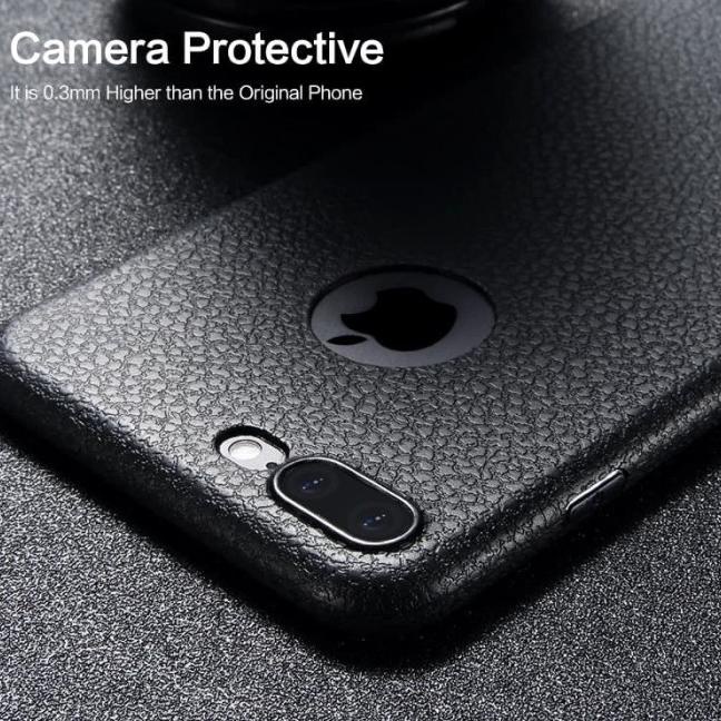 ➦ SOFTCASE JELLY LEATHER CASE IPHONE 6/6PLUS 7/7PLUS CASING IPHONE 7 - Hitam, iPhone 8 ➳