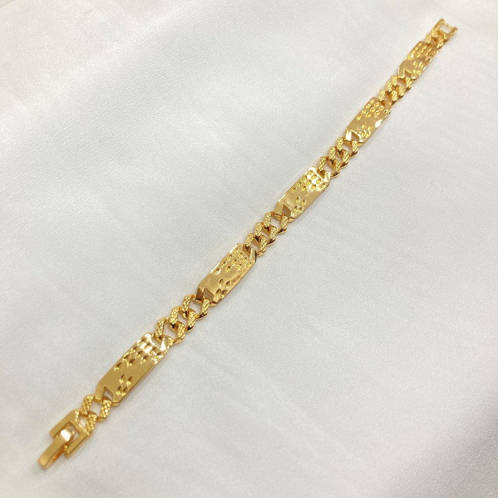 Gelang Tangan Wanita Model Plat Lapis Emas Aksesoris Perhiasan 18K
