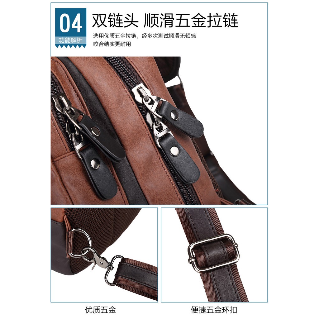 [ORIGINAL] Etonweag Tas Selempang Kulit Pria Korean Style Shoulder Messenger Bag Outdoor Sports Import