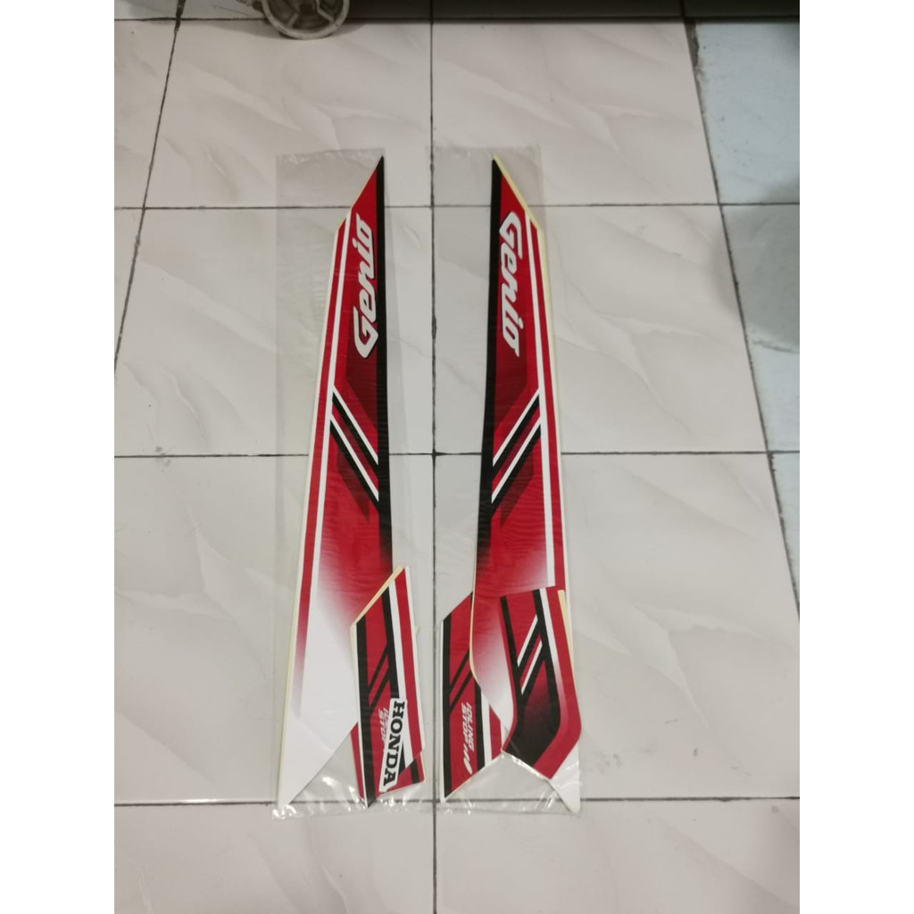 Stiker Bodi Lis Body Striping Genio Putih Merah