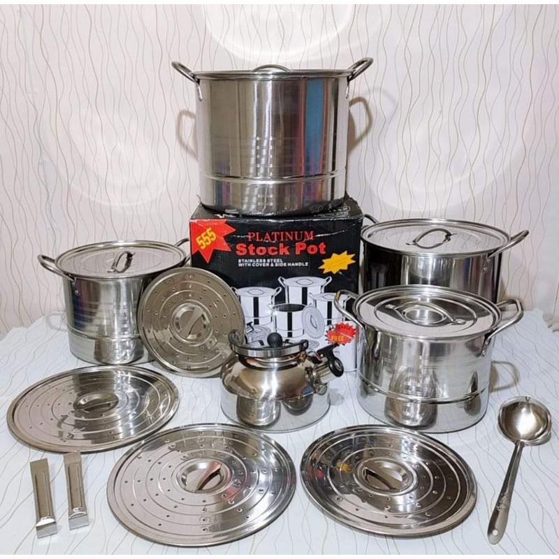 5UKR28. PANCI DANDANG SET PLATINUM STOCK POT 555 16 PCS