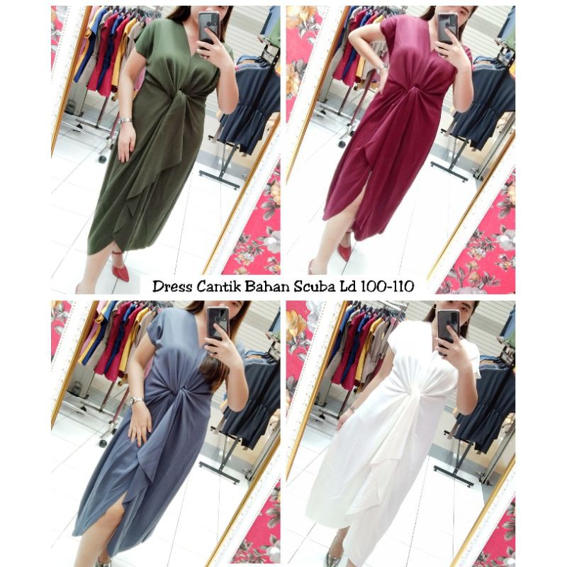 Dress Scuba Dress Wanita Dress Cantik Dress Best Seller Dress Lengan Pendek Dress Bagus