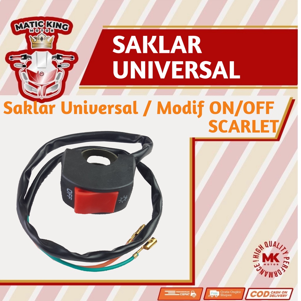 Saklar Modifikasi lampu Kanan kiri on off Universal Scarlet