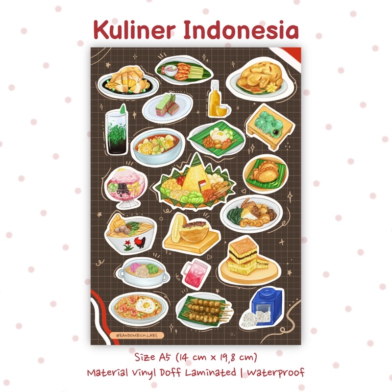 

Stiker Makanan Kuliner Indonesia Nusantara Sticker Sheet Deco Jurnal