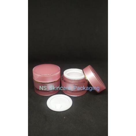 Pot acrylic 10gr pink frosted list gold impor / pot acrylic 10gr 10GR 10 GR pink