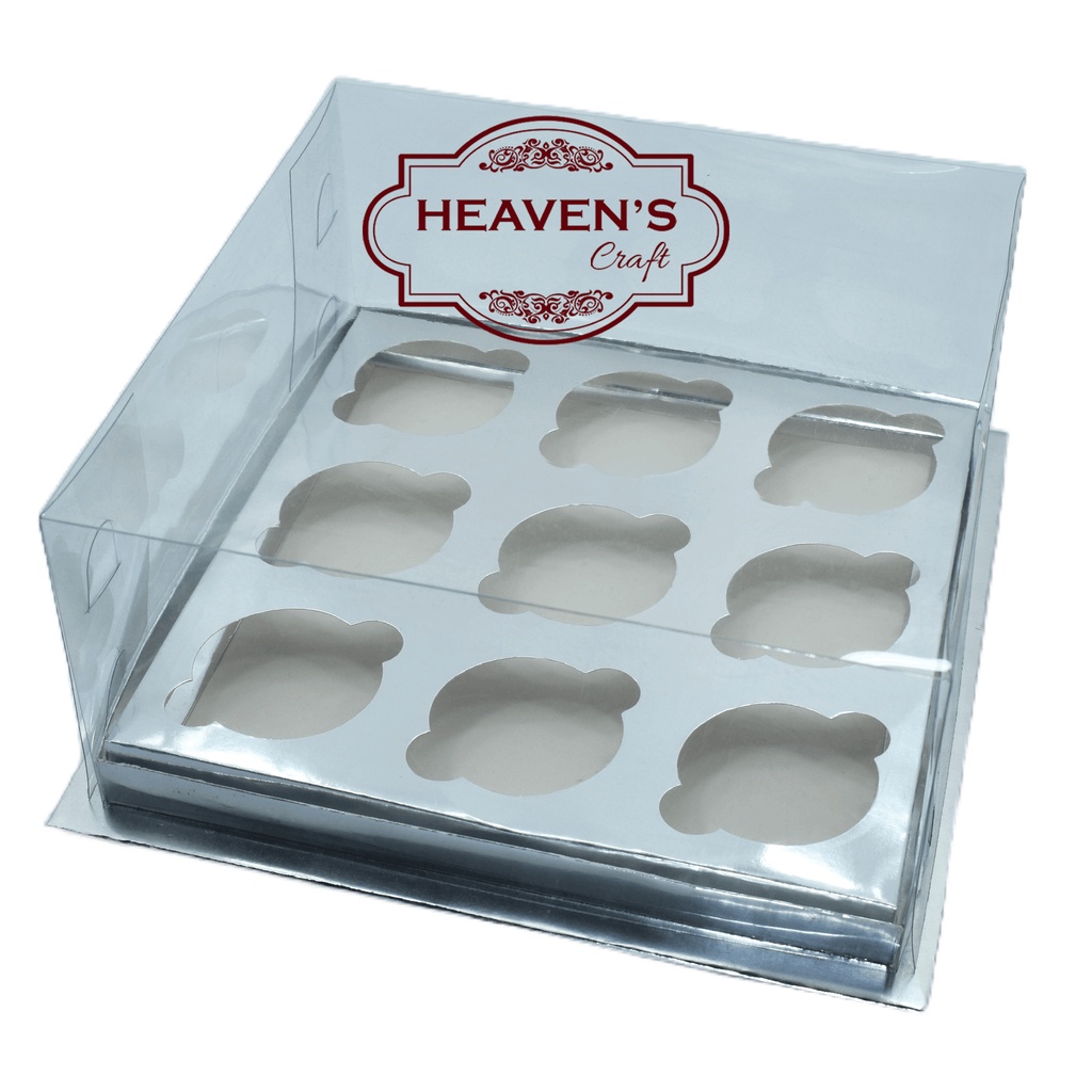 Box cupcake isi 9 silver