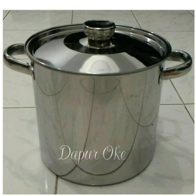 KUALITAS BAGUS PANCI TONG AIR BIMA 30 STAINLESS MASAK REBUS TEMPAT STOCKPOT DANDANG