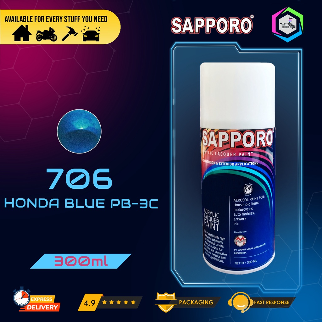 Cat Semprot SAPPORO Paint 706 SAPPORO SAPPORO HONDA BLUE PB-3C