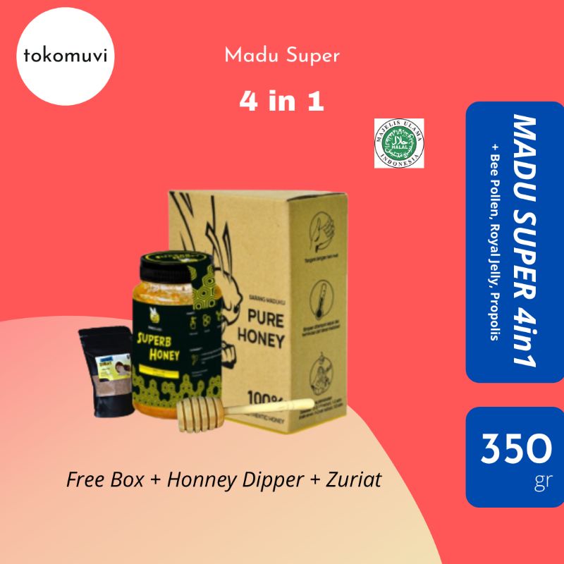 

MADU SUPER 4in1 SUPERB HONEY + BEE POLLEN + ROYAL JELLY + PROPOLIS MAKANAN & MINUMAN MENU SARAPAN MADU & OLESAN