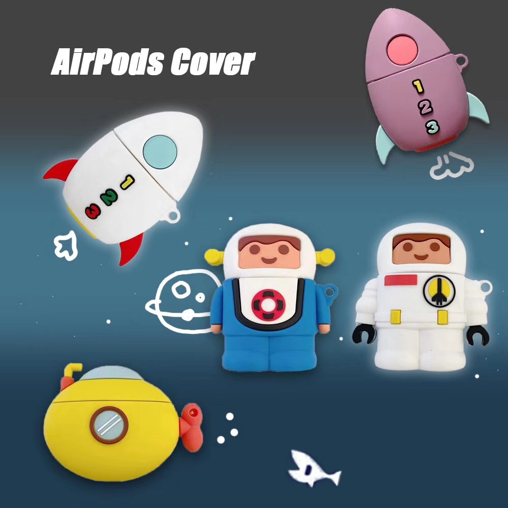 Case Airpods 1 2 Wireless Bluetooth 48 Jam Bentuk Kartun Pesawat Luar Angkasa Bahan Silikon Shopee Indonesia