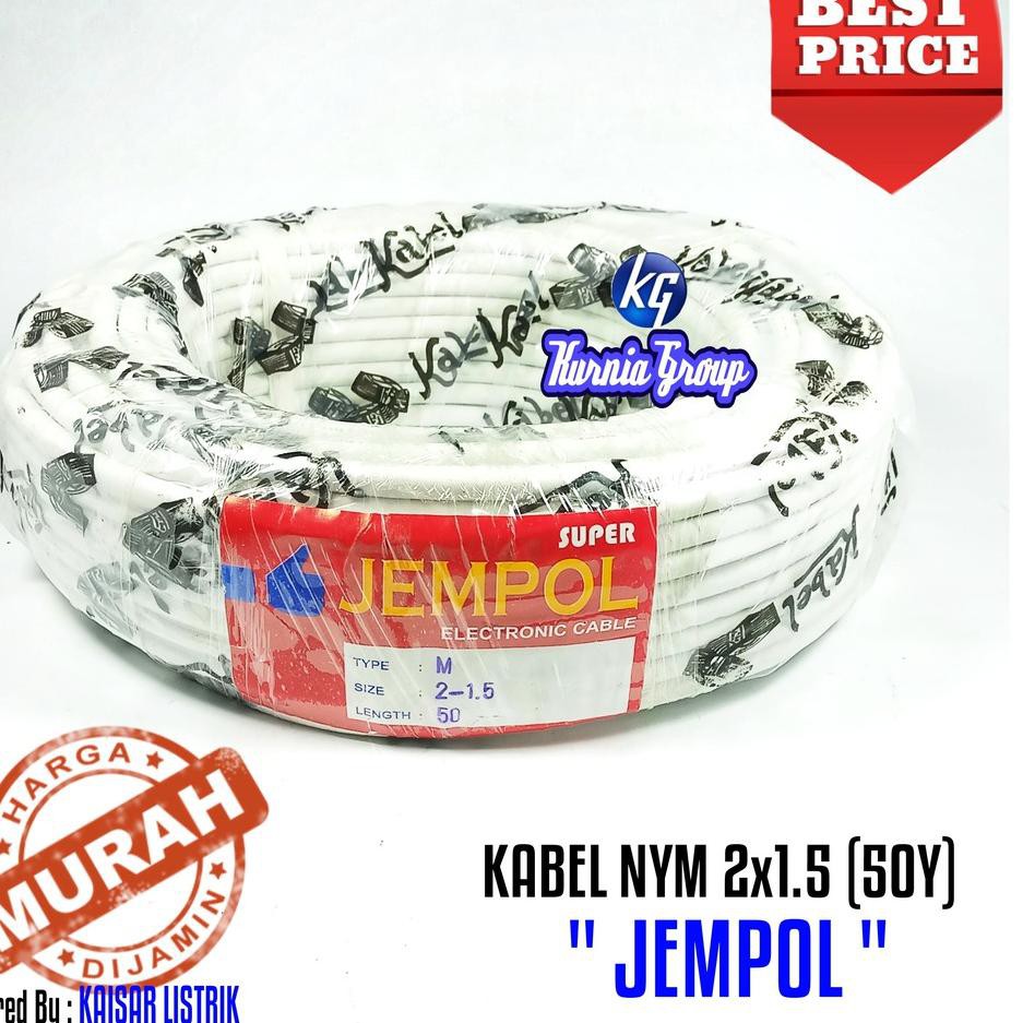 Serbuuuu.. Kabel NYM 2x1.5 JEMPOL 50Y PUTIH Cable Listrik Kawat isi 2 Hrg 1ROLL Kbl Instalasi PLN