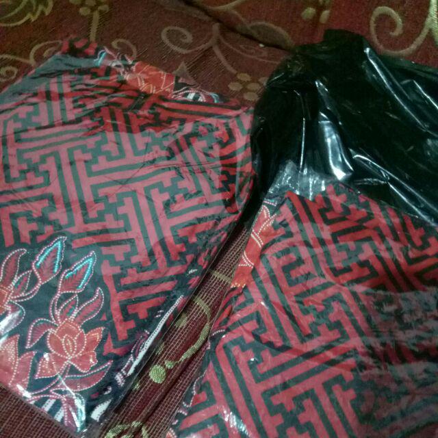 Batik Couple Keluarga Sania Ruffle Ori Ndoro Jowi Dnt Motif Bata Merah