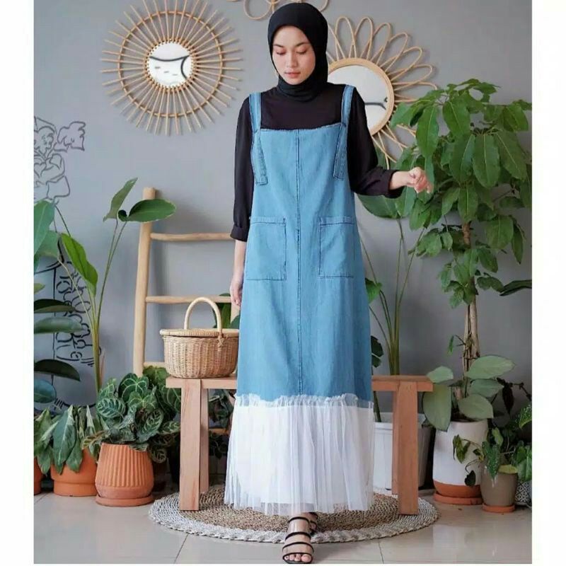 Tutu Overall Jeans Kombinasi