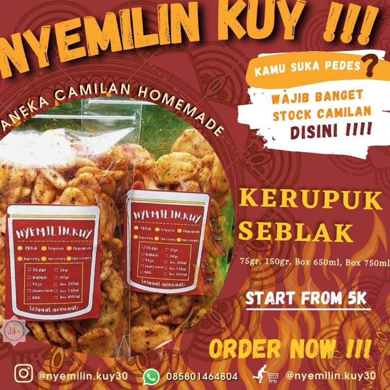 

KERUPUK SEBLAK ½KG PEDAS RENYAH HOMEMADE BY @NYEMILIN.KUY30