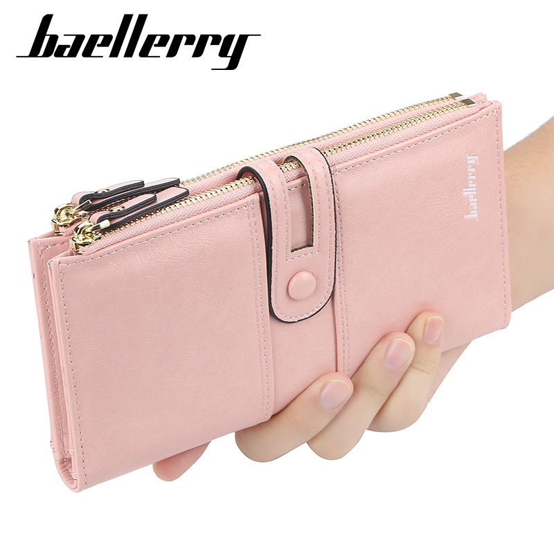 [BISA COD] BAELLERRY N1825 Dompet Wanita Panjang Bahan Kulit PU Leather Premium