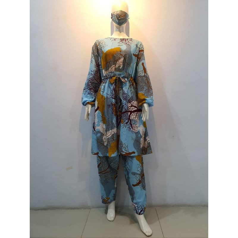 JOSJOLI_STORE/3404 Setcel Rayon/Stelan Rayon Tie Dye Super Jumbo XXL Dan 5XL Free Masker/Busui