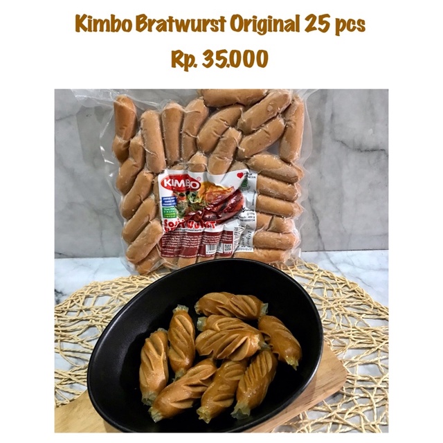 

Sosis KIMBO Bratwurst Cocktail Original isi 25 pcs