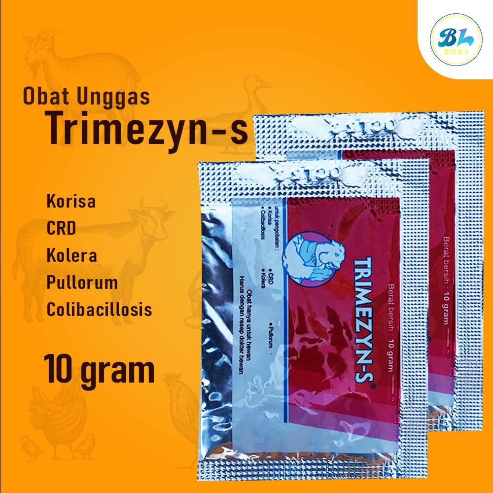 Trimezyn-S Obat Ayam Berak Kapur Berak Hijau Pilek Ngorok 10 Gram