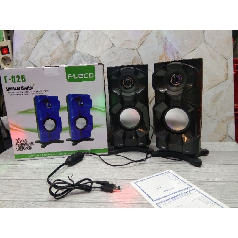 speaker USB fleco f-026 terbaru/Speaker komputer/laptop/HP/speaker USB