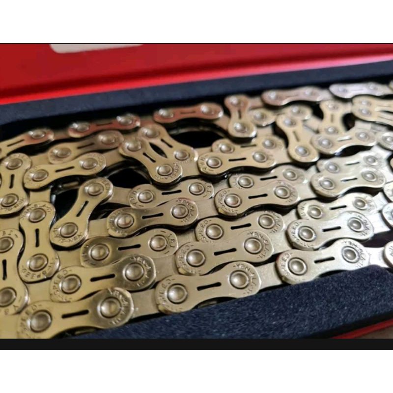 Chain Rantai Sepeda YBN 11sp Gold SLA H11 TIG titanium Gold . Compatible shimano sram campagnolo vg sport KMC MTB Roadbike