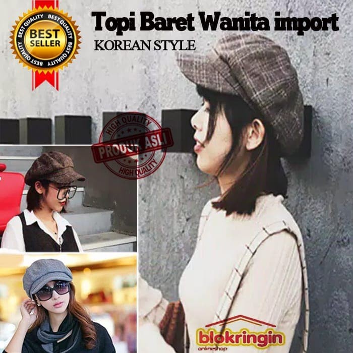 Topi Pria TOPI BARET KOREAN STYLE IMPORT UNTUK PRIA / WANITA(A7X6) Topi Baseball Distro BEST SELLER 