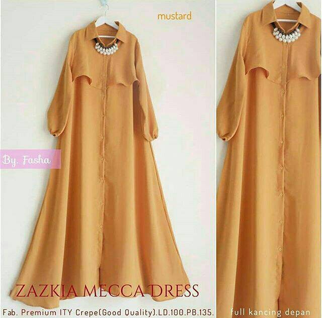 Zazkia Mecca Dress, DRESS MUSLIM, baju wanita, baju gamis, dress, gamis, Baju gamis, fashion wanita