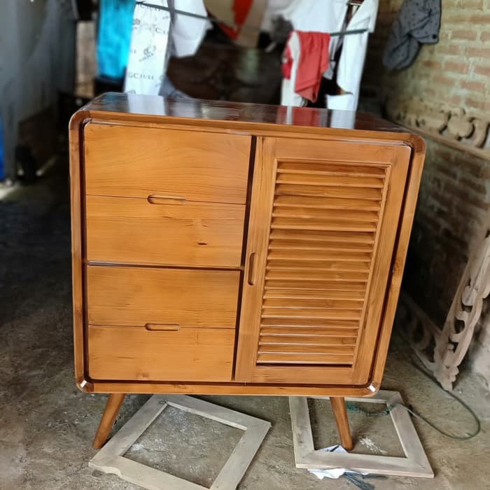 Meja Retro Meja Pajangan Minimalis Jati