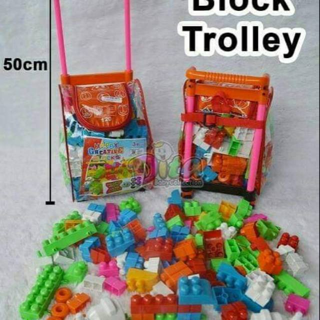 BLOCK TROLLEY LEGO MAINAN DENGAN RODA