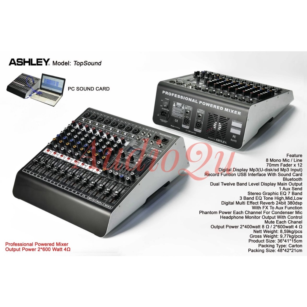 Jual POWER MIXER ASHLEY TOPSOUND ORIGINAL 8 CHANNEL ASHLEY TOP SOUND