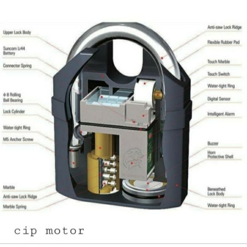 Gembok cakram ALARM anti maling Pengaman sepeda motor Nmax Aerox Pcx Adv Universal