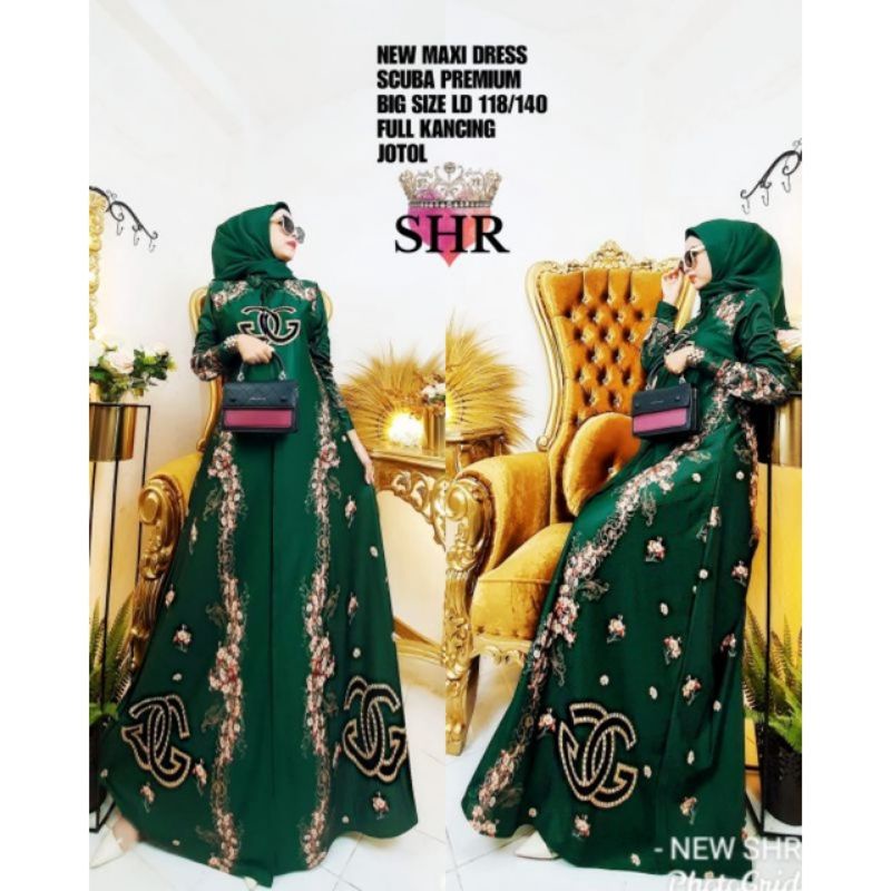Maxi Dress Jotol ORI SHR - Gamis Jumbo Bahan Scuba ORI SHR - Gamis ORI SYAHIRA PLUS HIJAB VOAL SHR