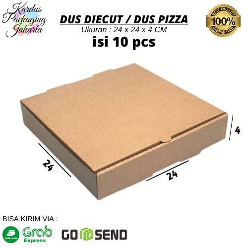 

(ISI 10 PCS) Kardus Pizza Uk 24 x 24 x 4 CM / Dus Kemasan Murah / Dus Baju