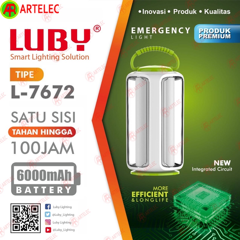 Lampu Led Emergency LUBY L 7672 | 7672 | 7672 lampu darurat portable bisa di cas