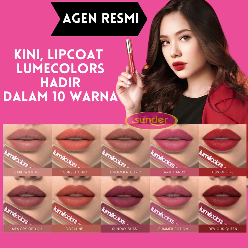 Lumecolors Lipcoat Velvet Tahan Lama Lipstik Bibir Hitam Anti Crack Kosmetik Bibir Gelap Halal BPOM