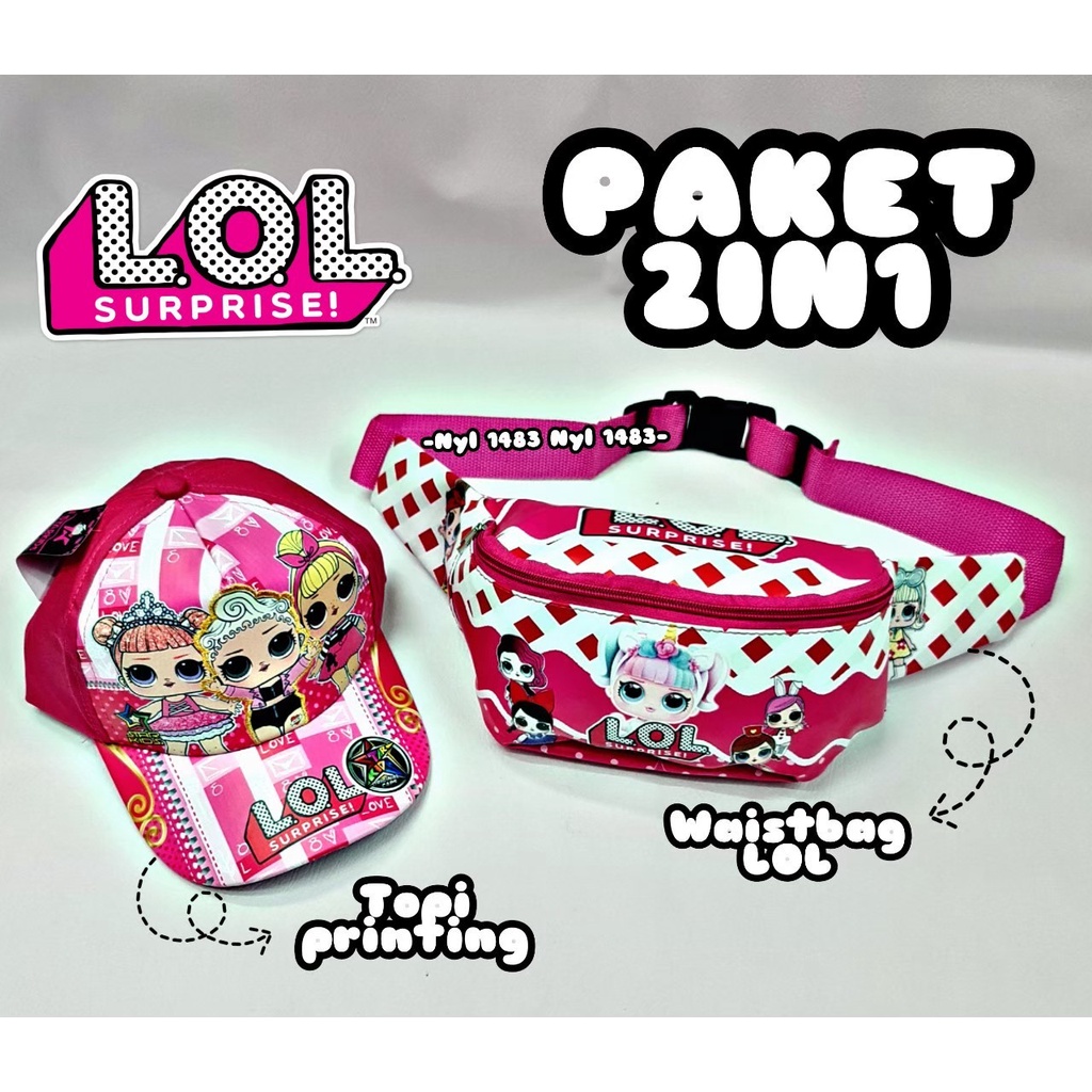 waistbag anak karakter unicorn gratis topi Anak - tas anak