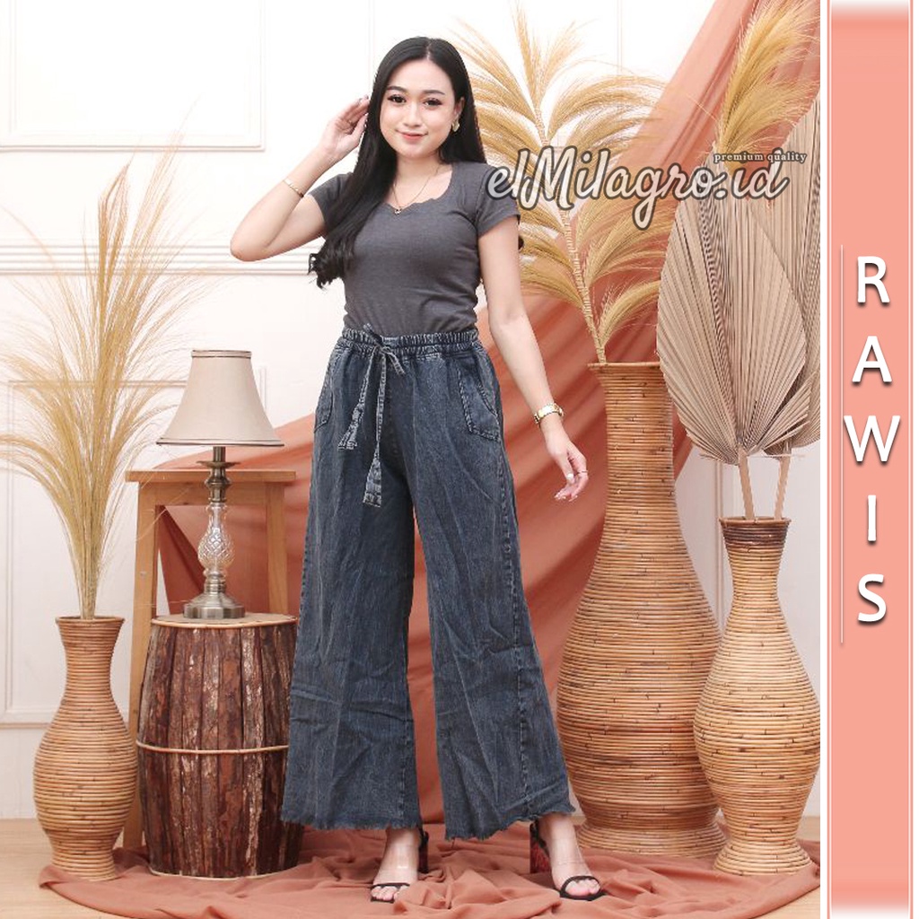 Kulot jeans Highwaist Snow // Kulot Jeans Pinggang Karet Kulot Jeans lipat Size M L XL XXL Jumbo