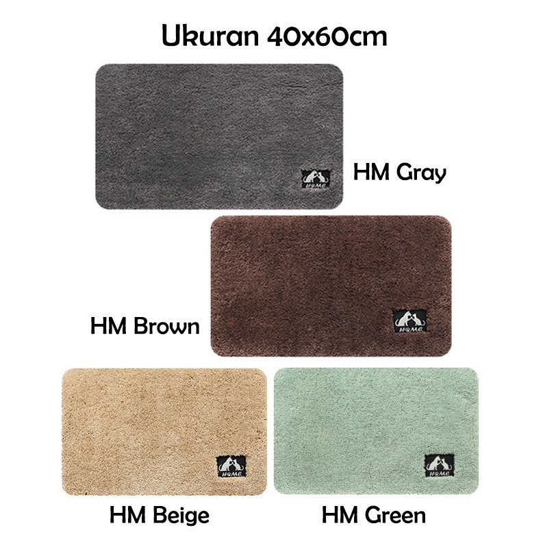 Keset microfiber anti slip floor mat carpet polos warna warni