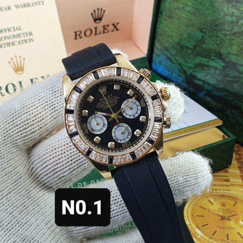 Jam Tangan Analog Pria Rolex Oyster Perpetual Chronograph Semi Super