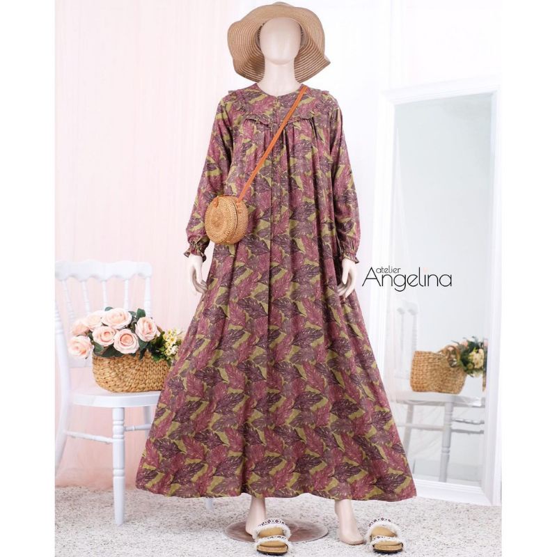 SIAP KIRIM Diana Dress Adansoni Basic Viscose Ori Atelier Angelina Size L dan XL / HomeDress Busui