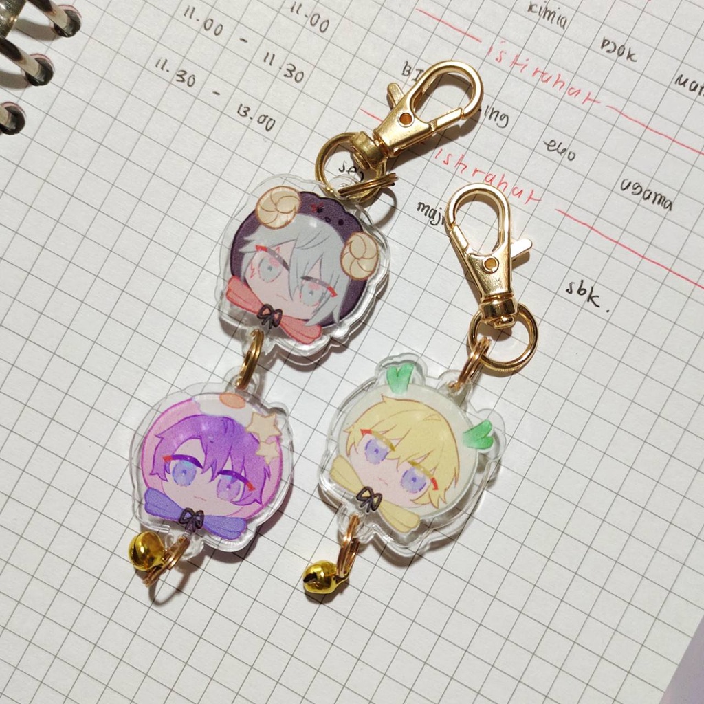 Nijisanji LUXIEM, NOCTYX Mini Keychain - Double Sided Acrylic (by Eutheciel) - READY